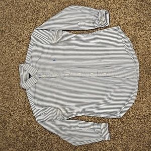 Ralph Lauren White and Blue Stripe Long-sleeved Dress Shirt